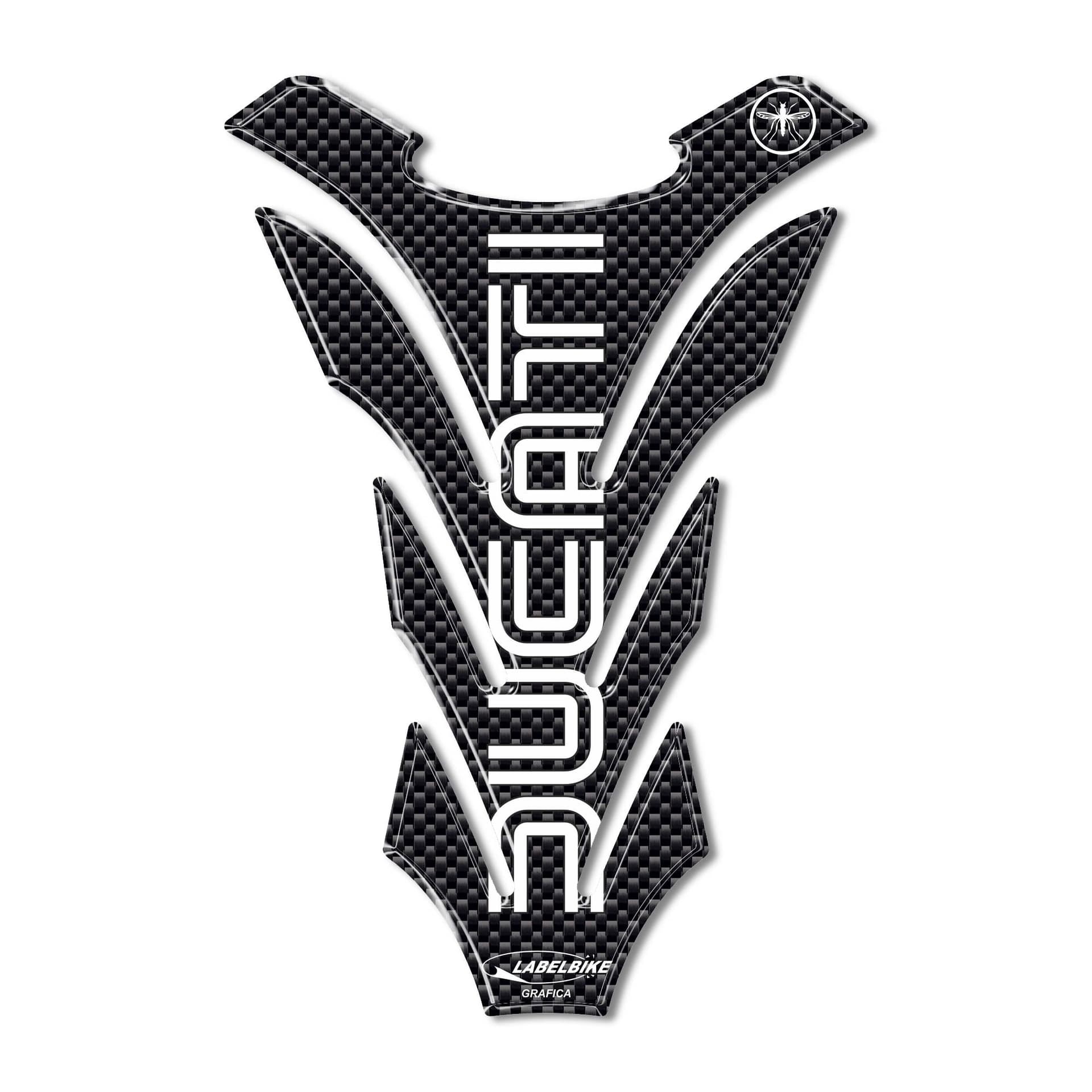 PARASERBATOIO ADESIVI 3D Carbonio SERBATOIO Compatibile MOTO DUCATI OLD Style - 3