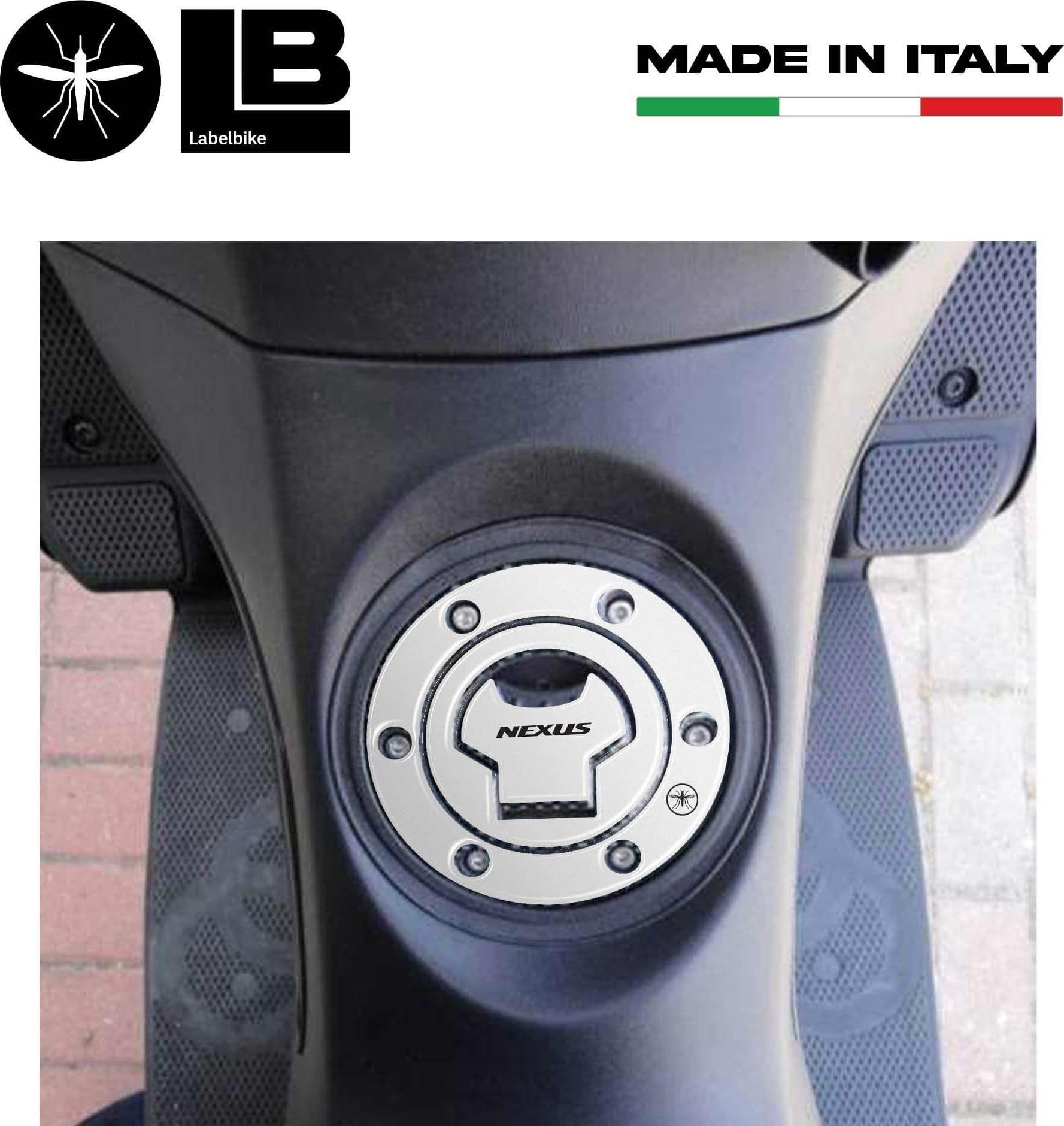Tappo ADESIVI 3D ARGENTO PROTEZIONE SERBATOIO x Scooter GILERA NEXUS dal 2008 - 2