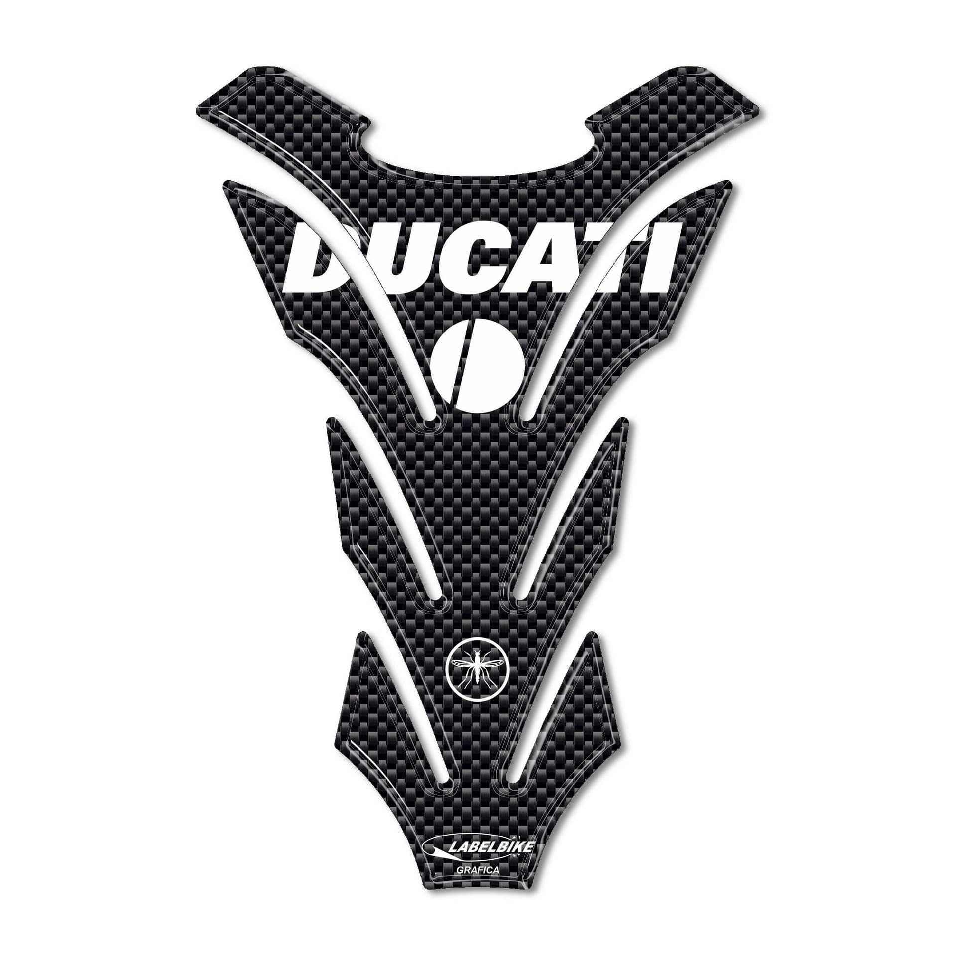 PARASERBATOIO ADESIVI in Resina 3D Protezione SERBATOIO per MOTO DUCATI CARBONIO - 2