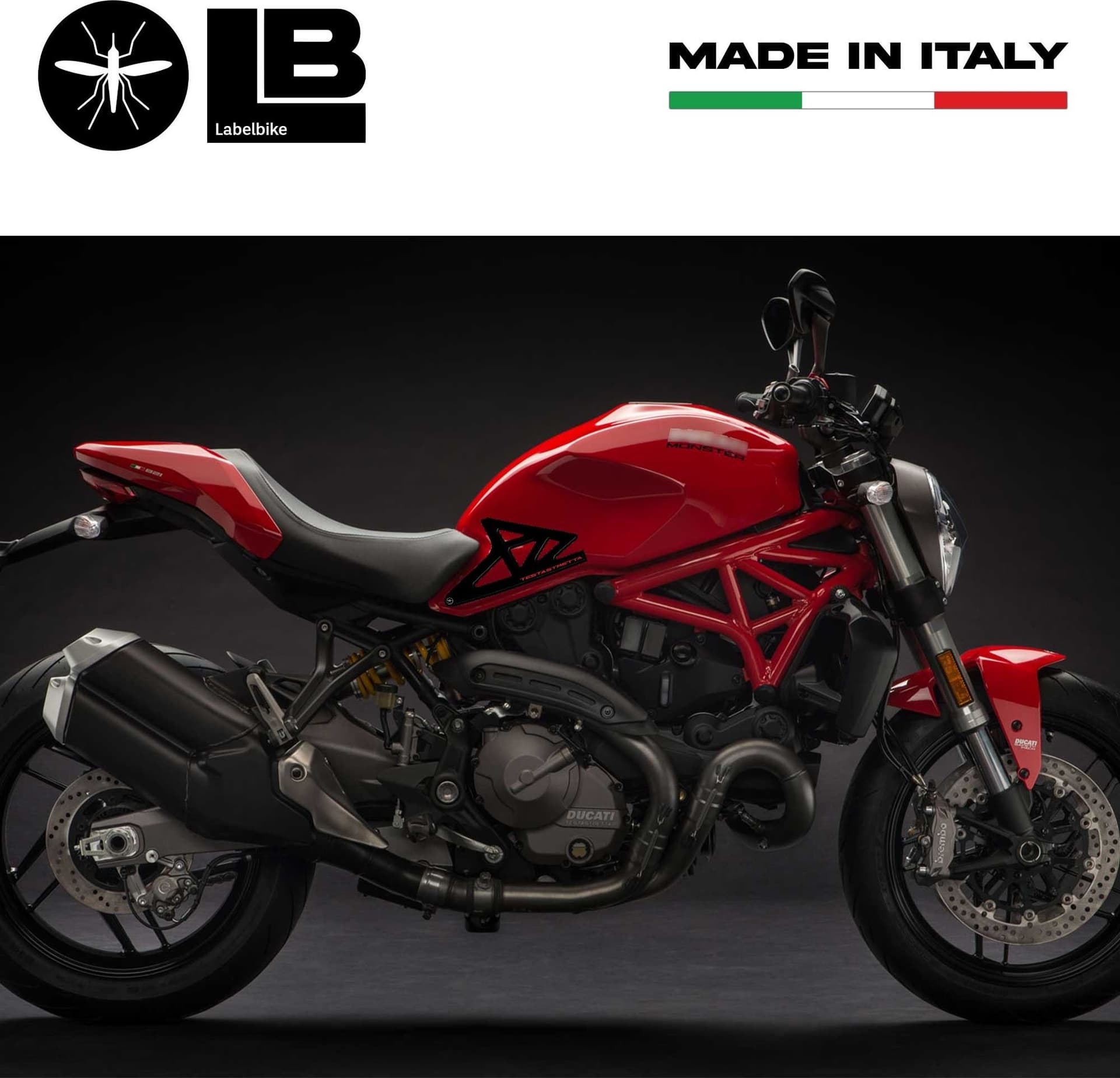 ADESIVI 3D GEL PROTEZIONI LATERALI compatibili per MOTO DUCATI MONSTER 821-1200 - 2