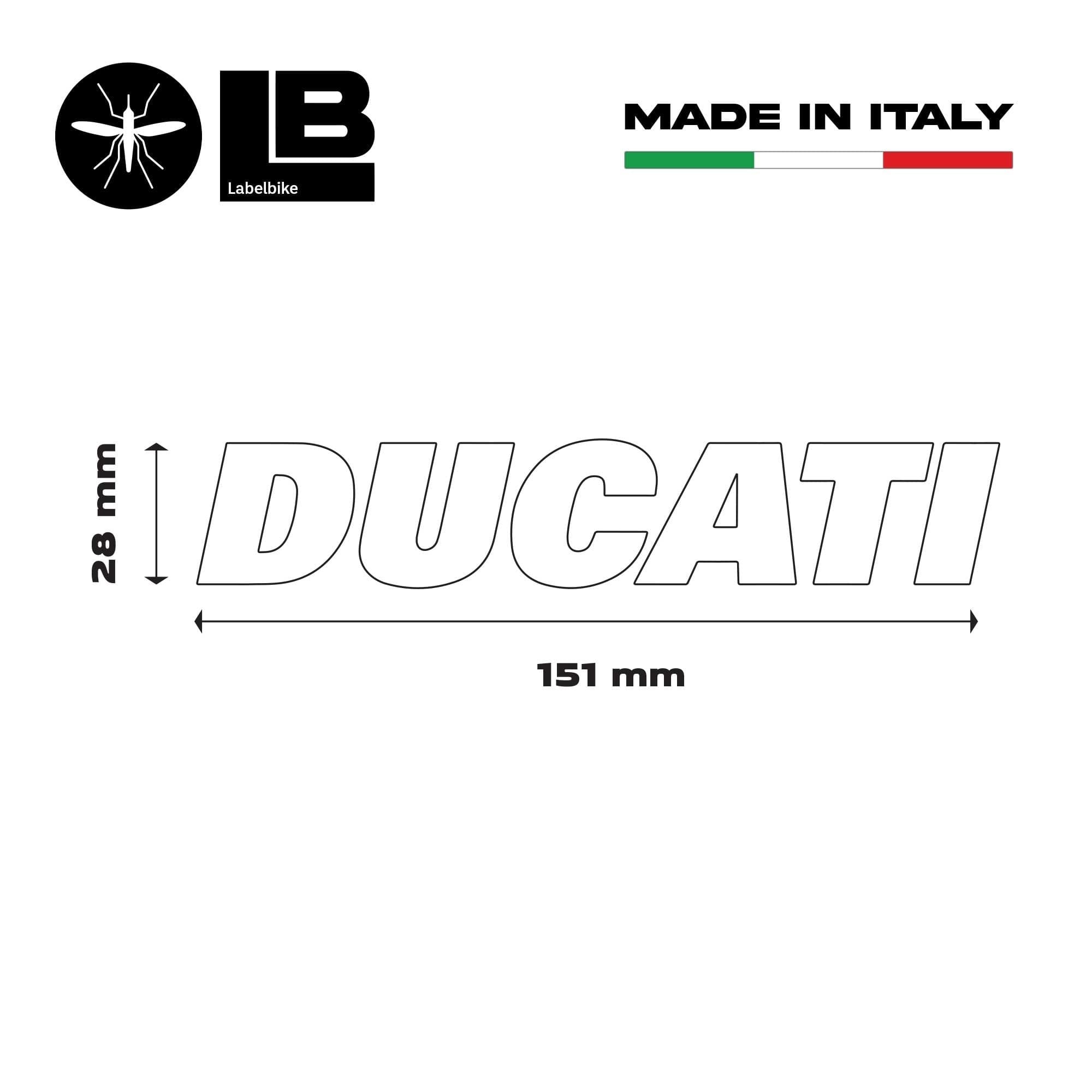 Kit 2 Adesivi per Serbatoio Moto Scritta Ducati Adesivo Rosso Stickers Racing - 2