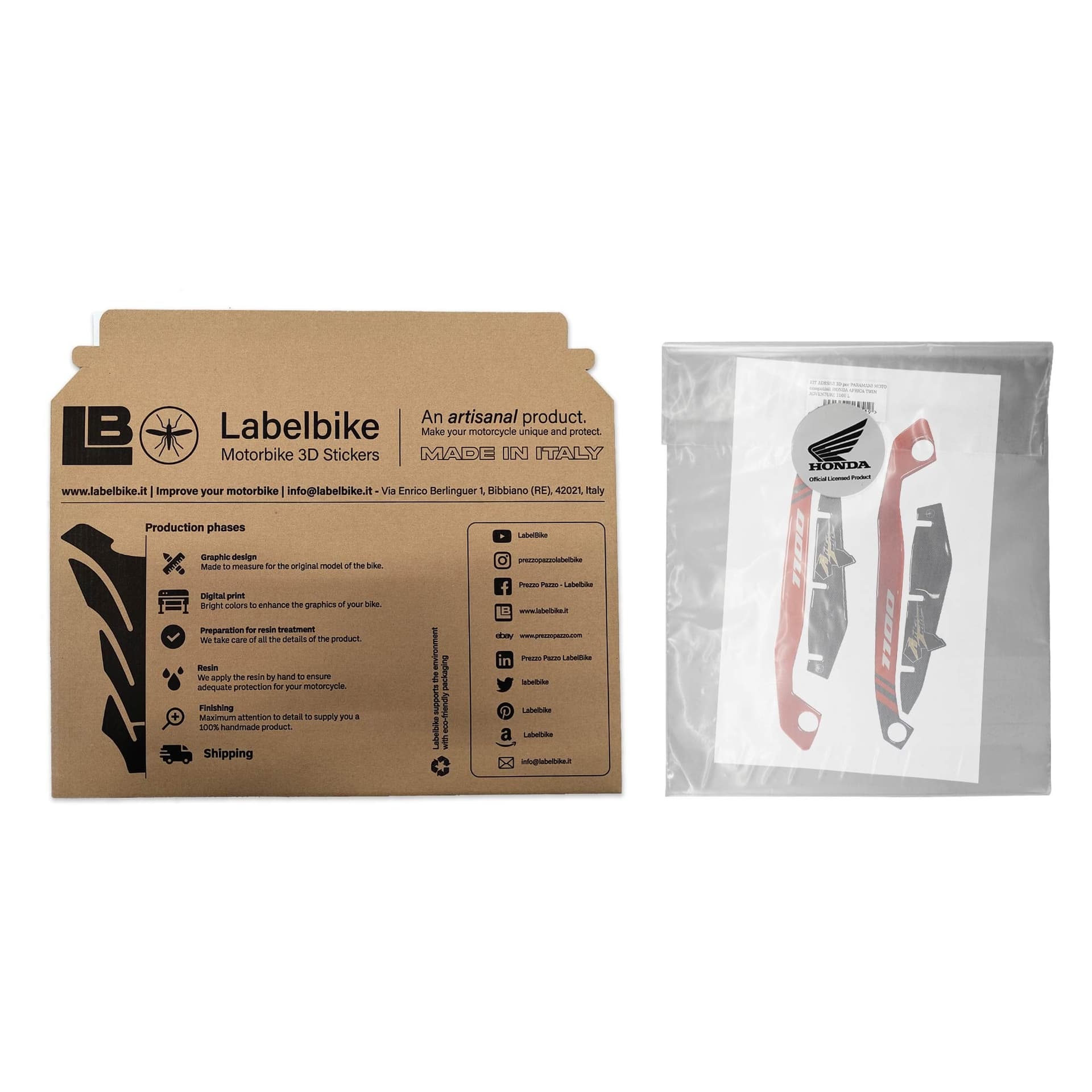 KIT ADESIVI 3D per PARAMANI MOTO compatibili HONDA AFRICA TWIN ADVENTURE 1100 L - 10