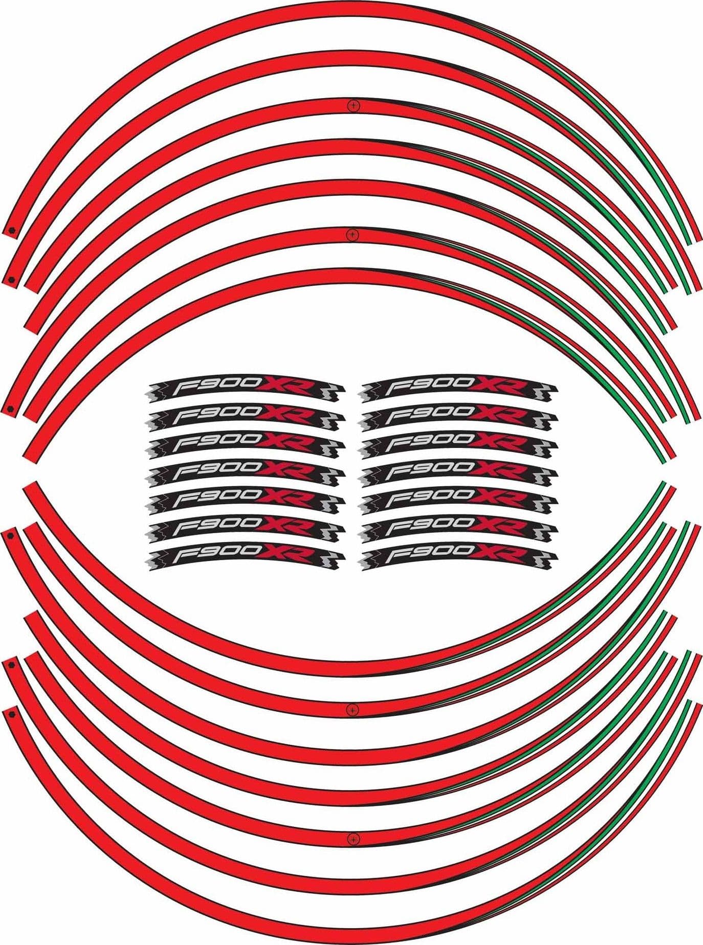 Kit strisce adesive per moto compatibili BMW F900XR adesivi tuning XR cerchi 17 - 8