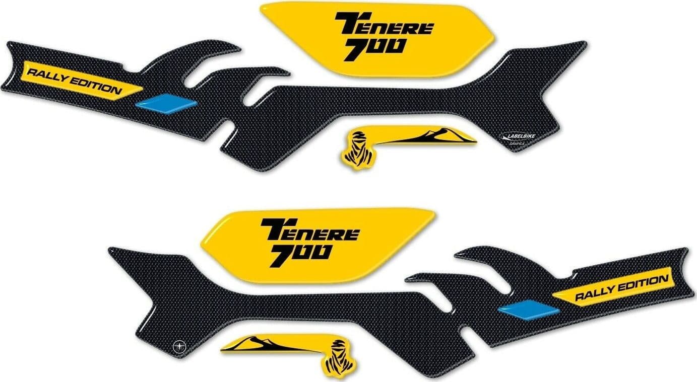 Adesivi 3D protezioni paramani compatibili con Yamaha tenere 700 rally edition - 3