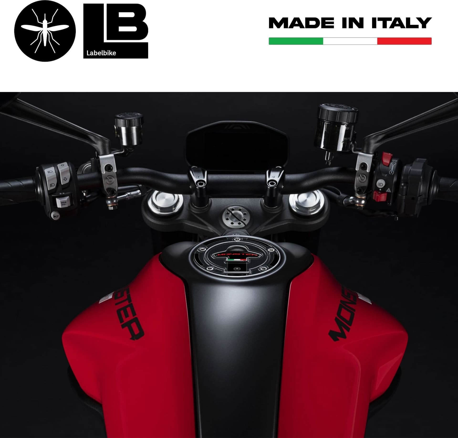 Adesivo 3D Protezione Tappo Serbatoio a 5 fori compatibile con Ducati Monster - 5