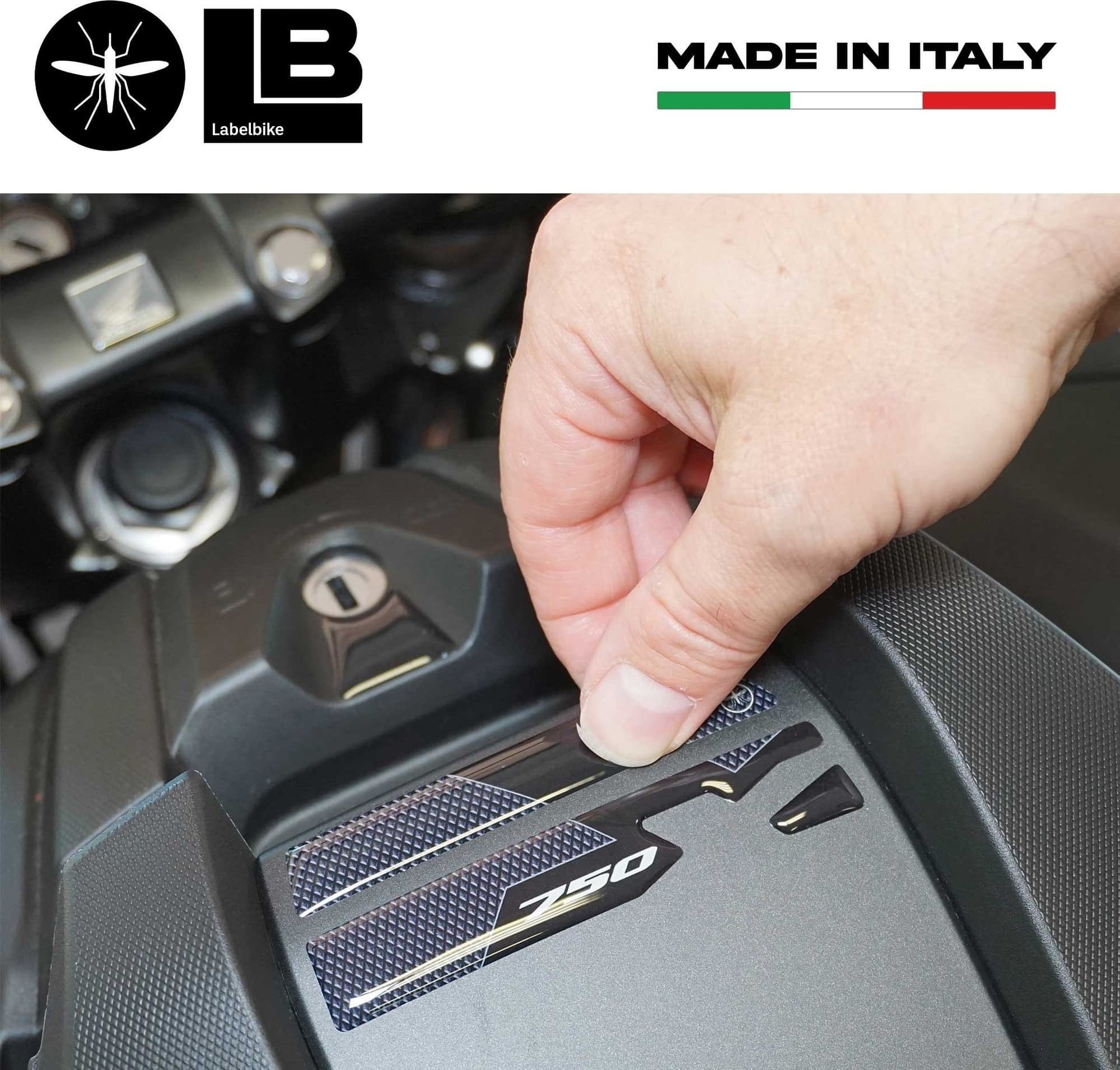 Adesivo 3D Chiave NC750 compatibile con Honda NC750X 2021 Sportello Portaoggetti - 3