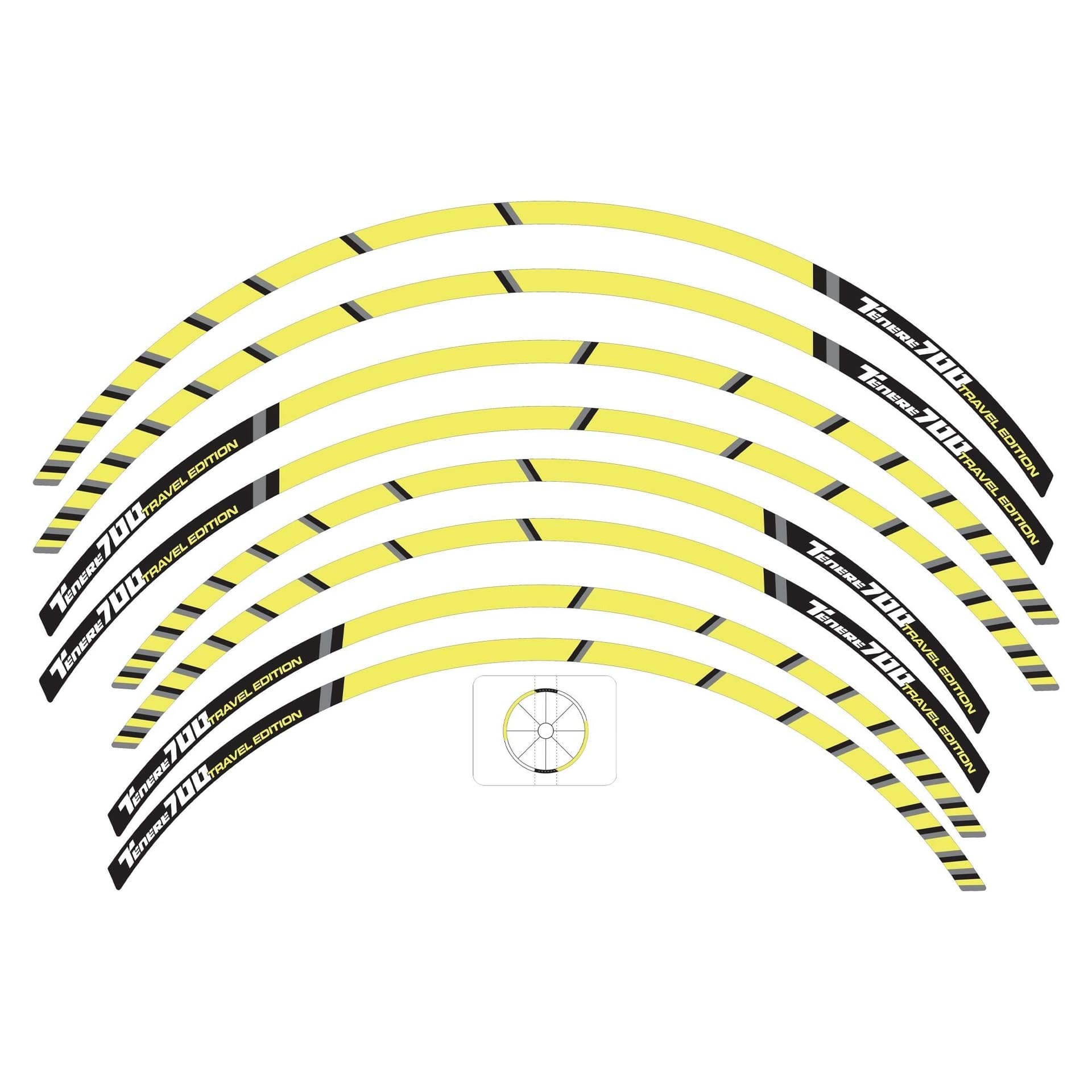 Kit strisce adesive per cerchi moto compatibili con Yamaha Tenere 700 Travel Edition - 4