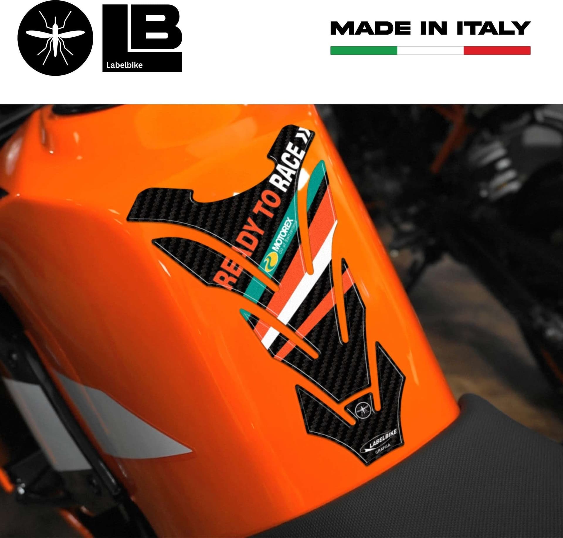 Adesivo 3D Paraserbatoio moto universale compatibile con Ktm - 3