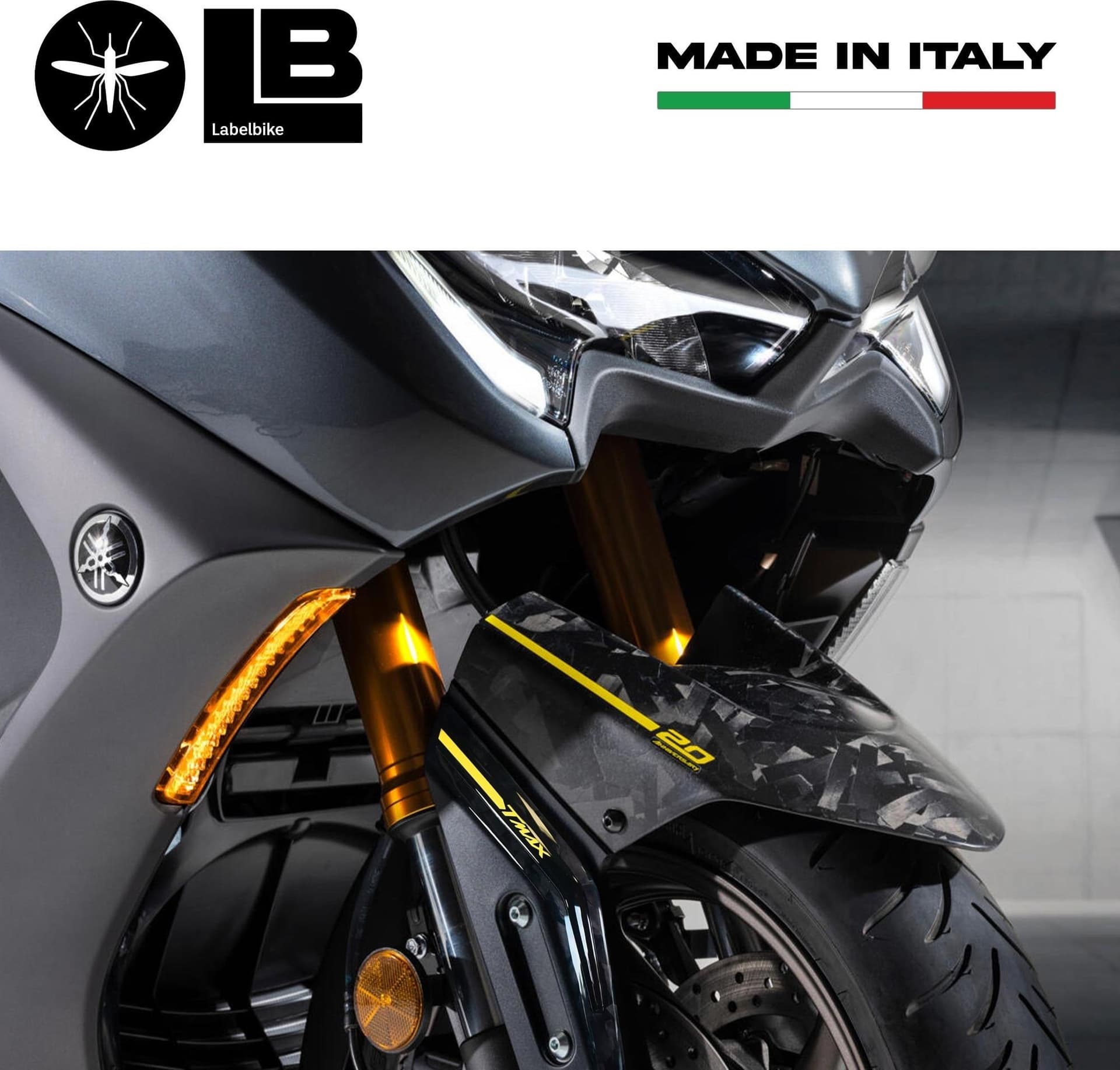 Adesivi 3D Parafango anteriore compatibili con Yamaha Tmax 560 20Th Anniversary - 3