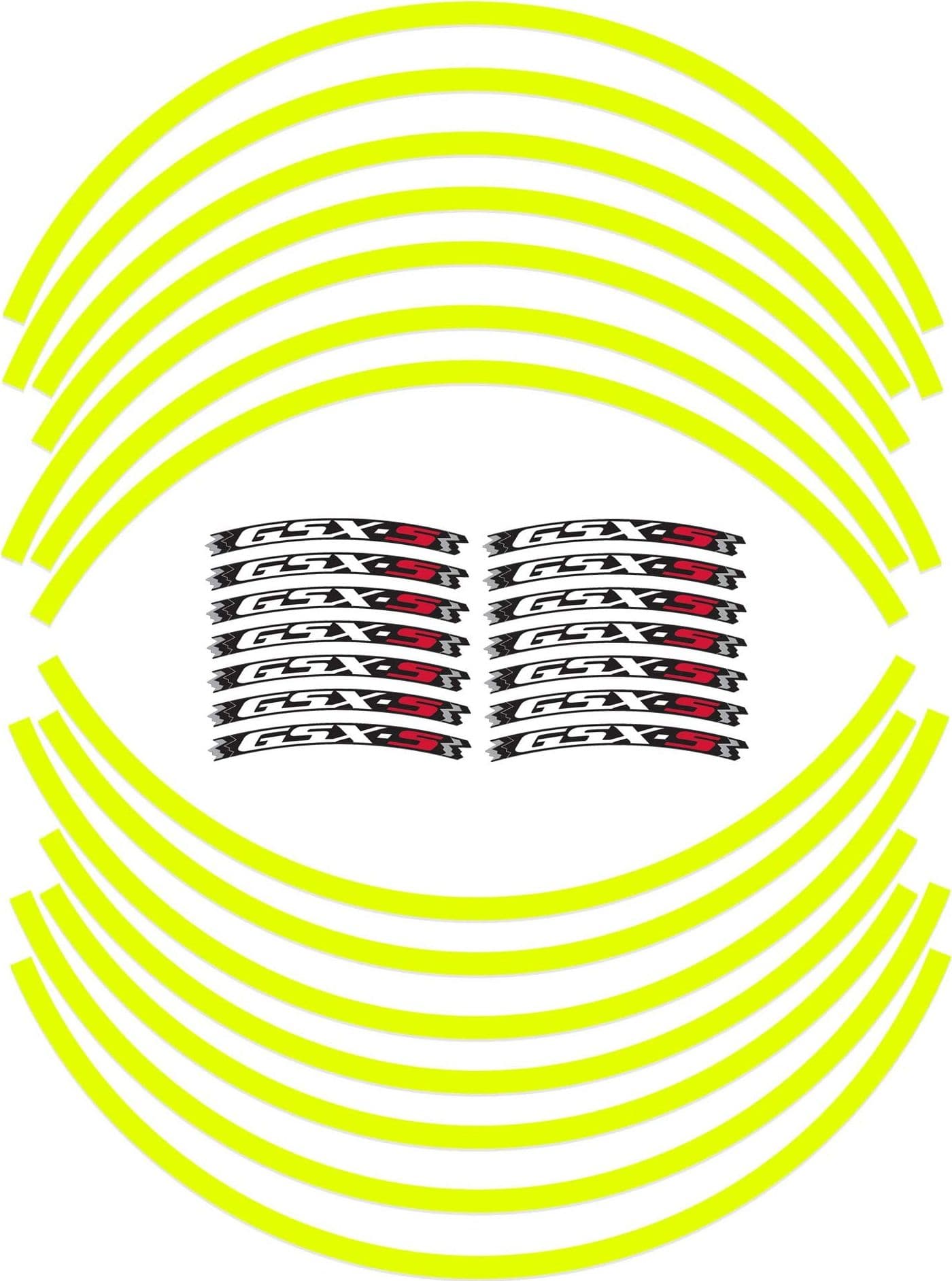 Strisce Adesive Cerchi Moto compatibile con Suzuki GSX-S 750-1000 Fluo - 2