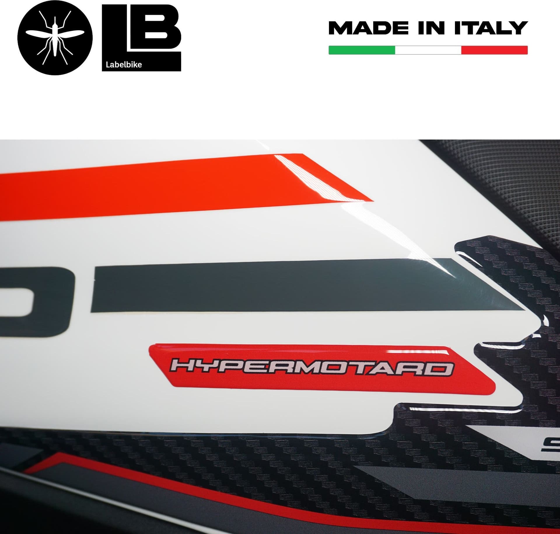 Adesivi 3D Protezioni serbatoio compatibili con Ducati Hypermotard 950SP 2021-25 - 7