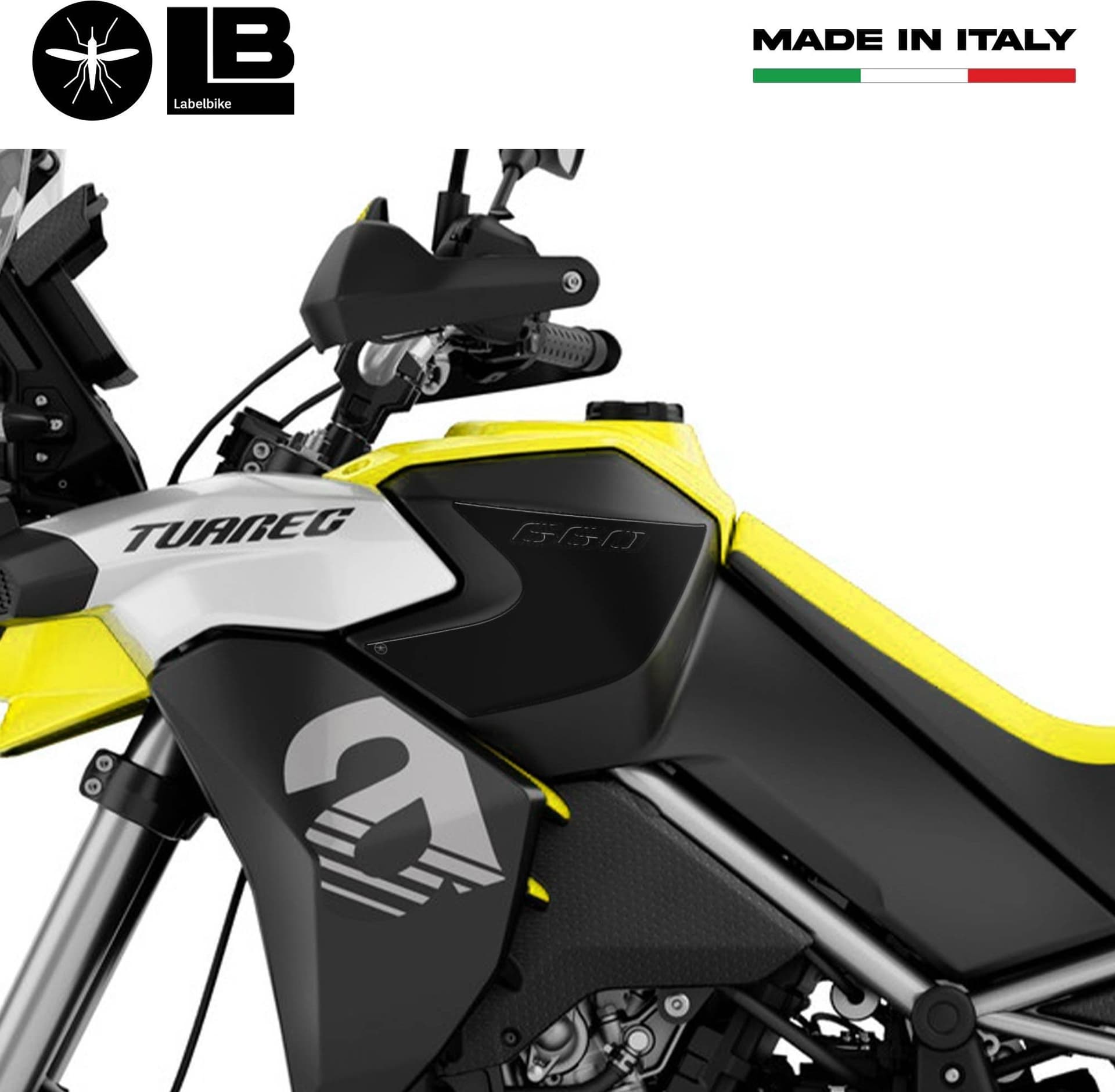 Adesivi 3D Protezioni Fianchi Laterali compatibili con Aprilia Tuareg 660 - 3