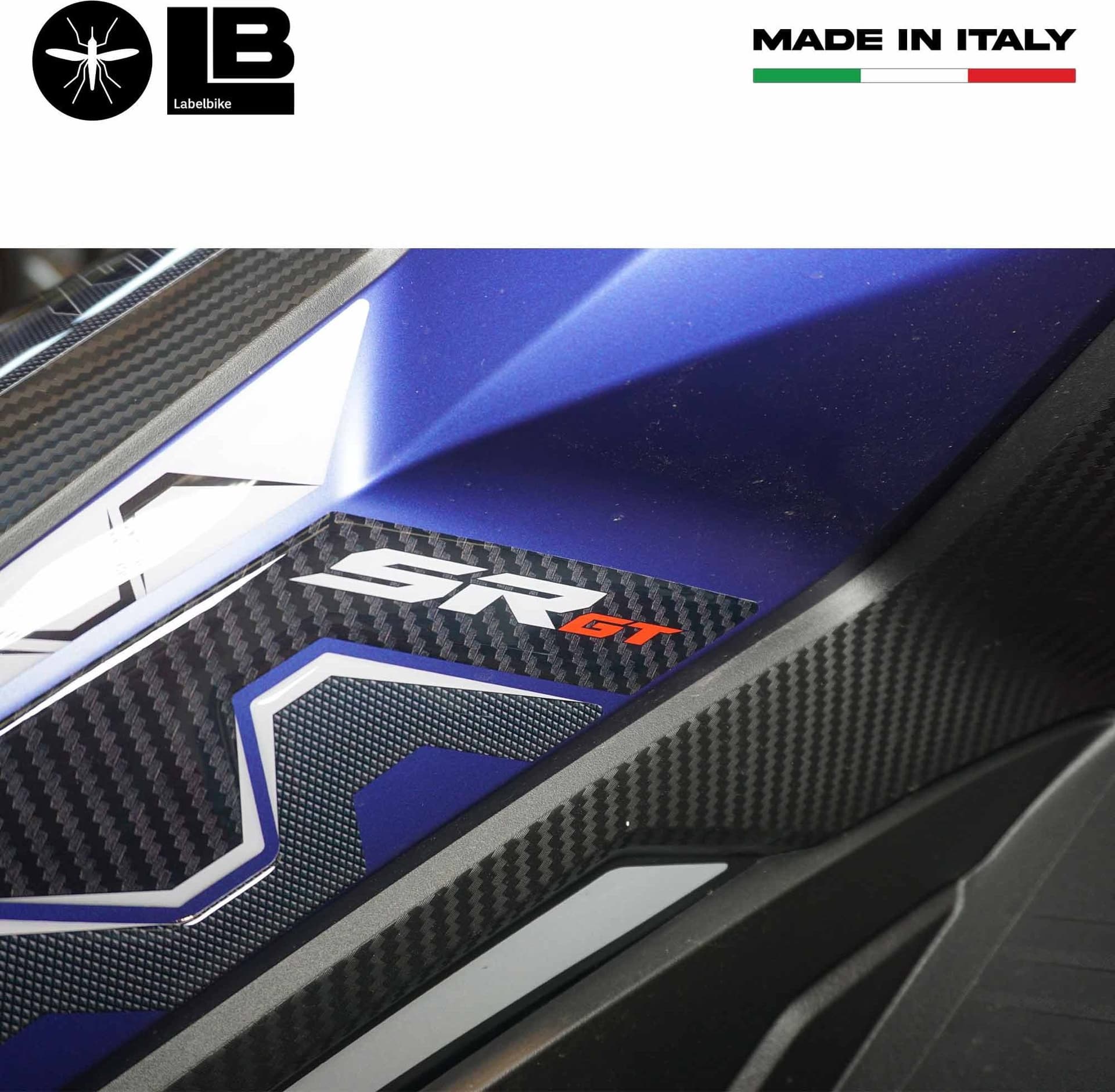 Adesivi 3D protezioni Fianchi Laterali compatibili con Aprilia SR GT 125 e 200 - 6