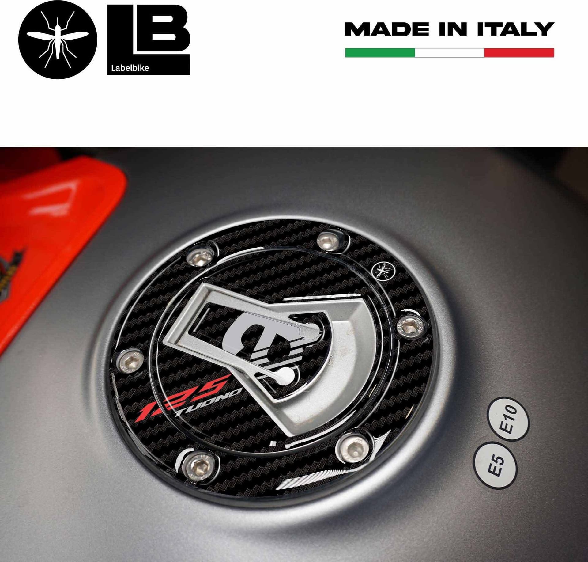 Adesivo 3D Protezione Tappo serbatoio compatibile con Aprilia Tuono 125 - 3