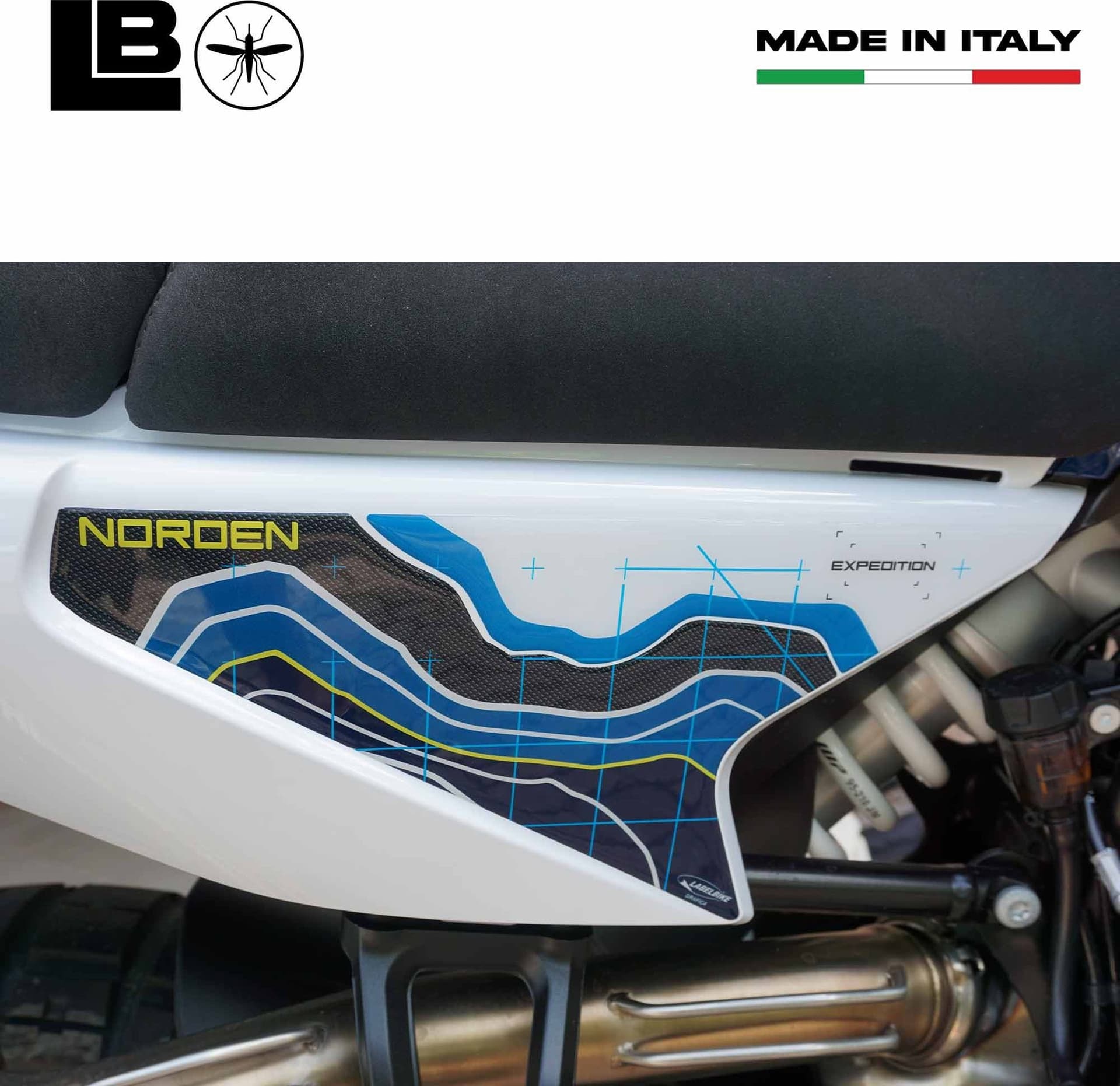 Adesivi 3D Fianchi laterali coda moto compatibili con Husqvarna Norden 901 2023-26 - 6