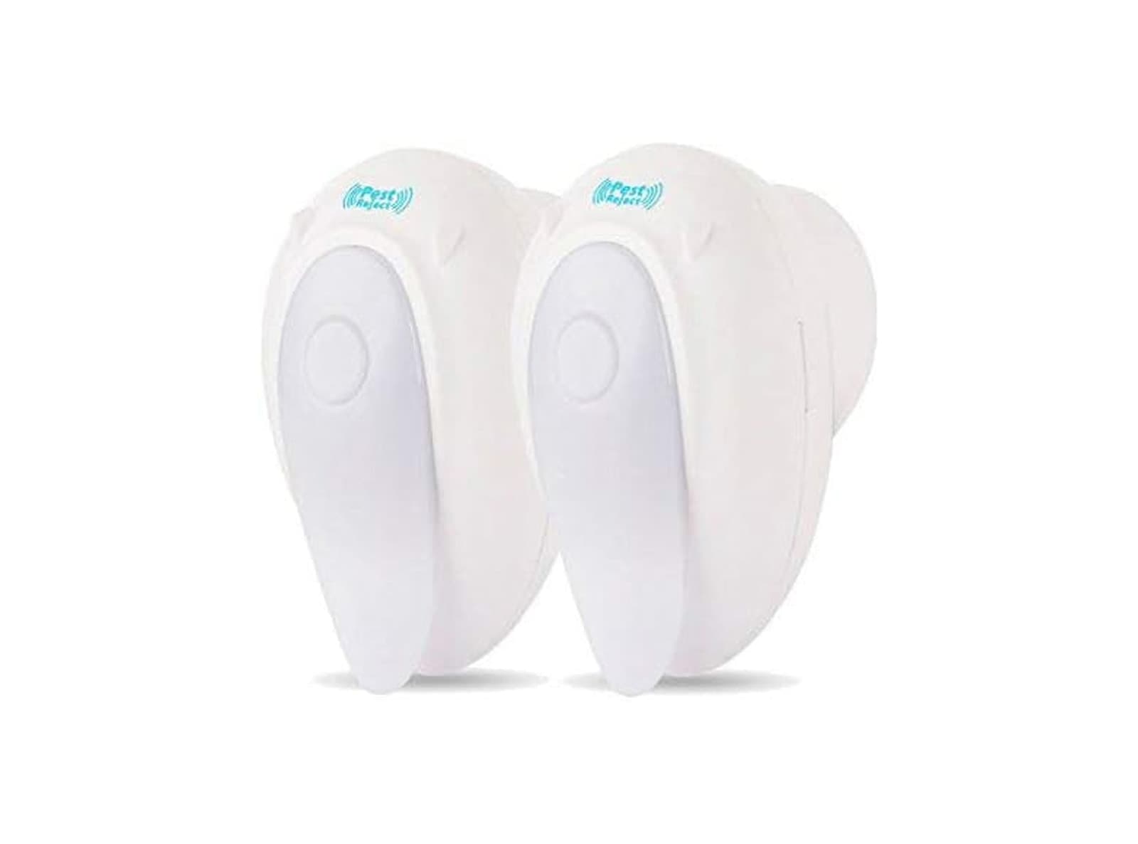 Repellente Zanzare Ultrasuoni Spina Europea Luce LED Notturna Topi Insetti 2 pezzi – bianco