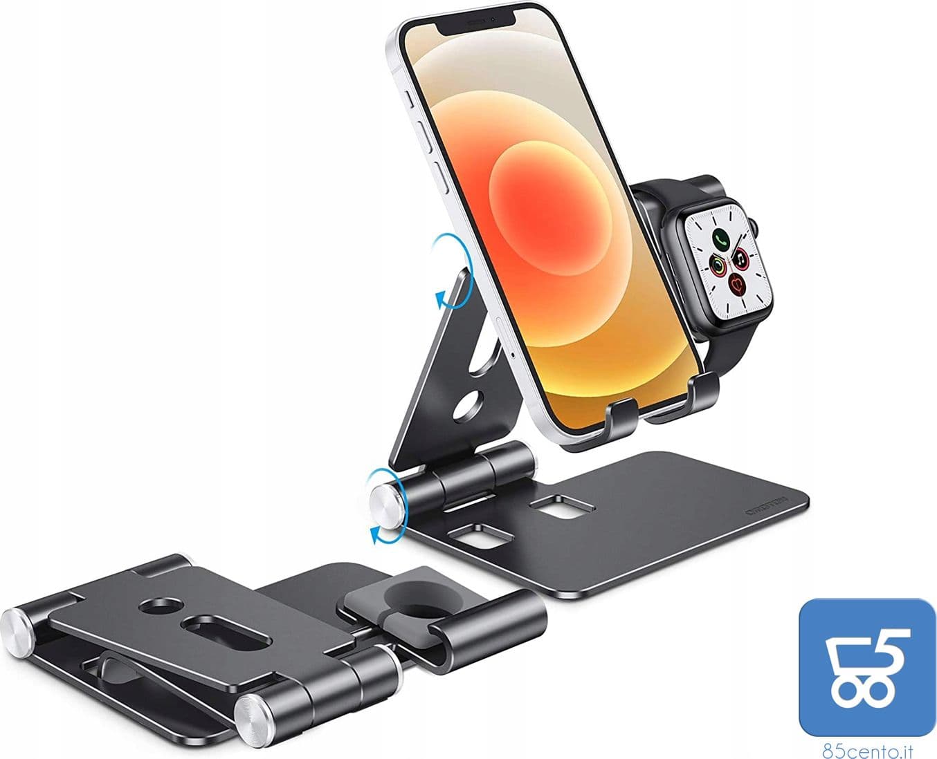 Stand per smartphone smartwatch tablet 2 in 1 OMOTON CW04 lega alluminio – elettronica