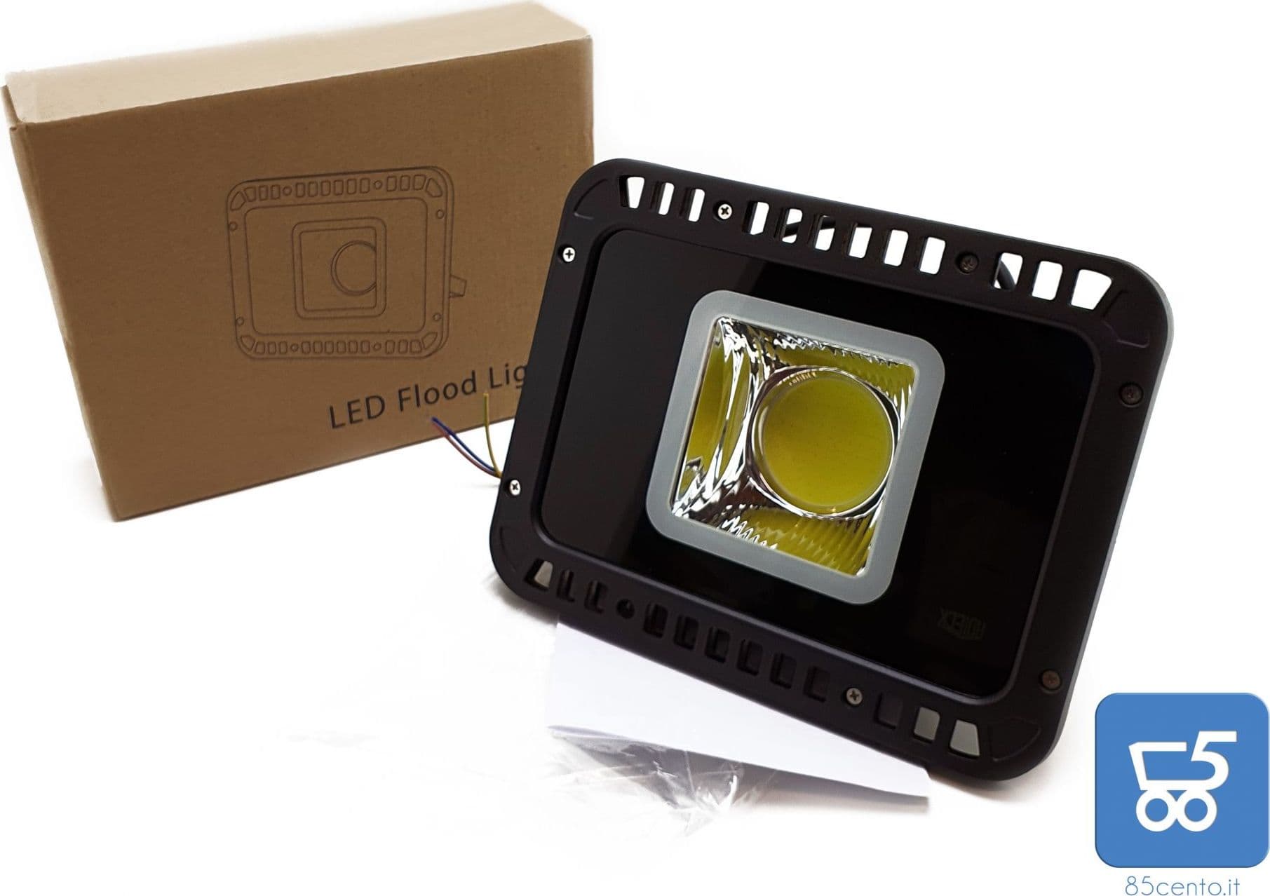Faro LED COB faretto Esterno orientabile 50W luce fredda 4000lm 120° per piazzale giardino parcheggio – Generico – giallo