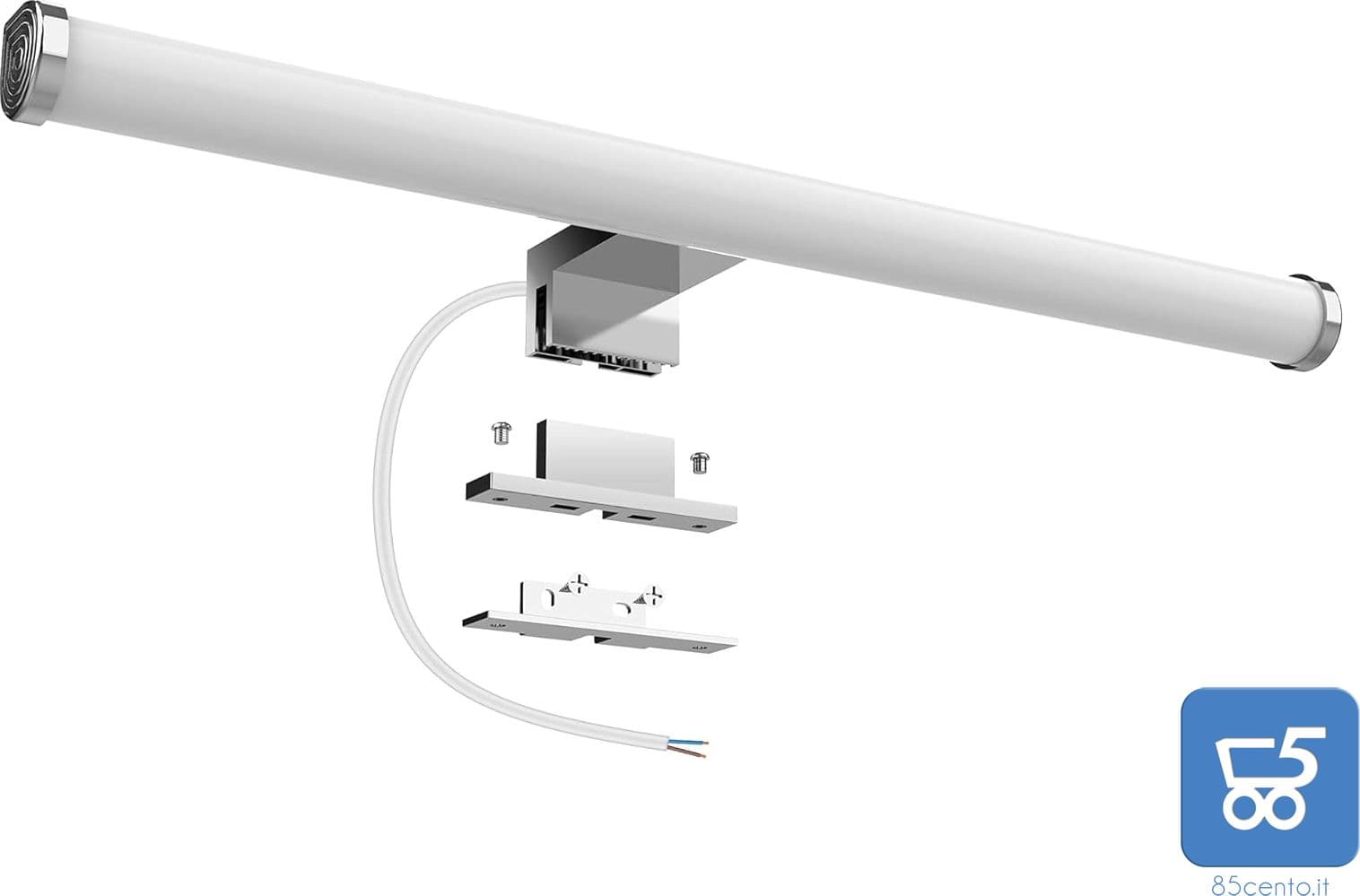 Lampada da Specchio Bagno a LED 40 cm 10W 1200lm Luce Bianca Neutra 4000K Impermeabile IP44 Applique 230V Classe II (Senza Interruttore) - 6