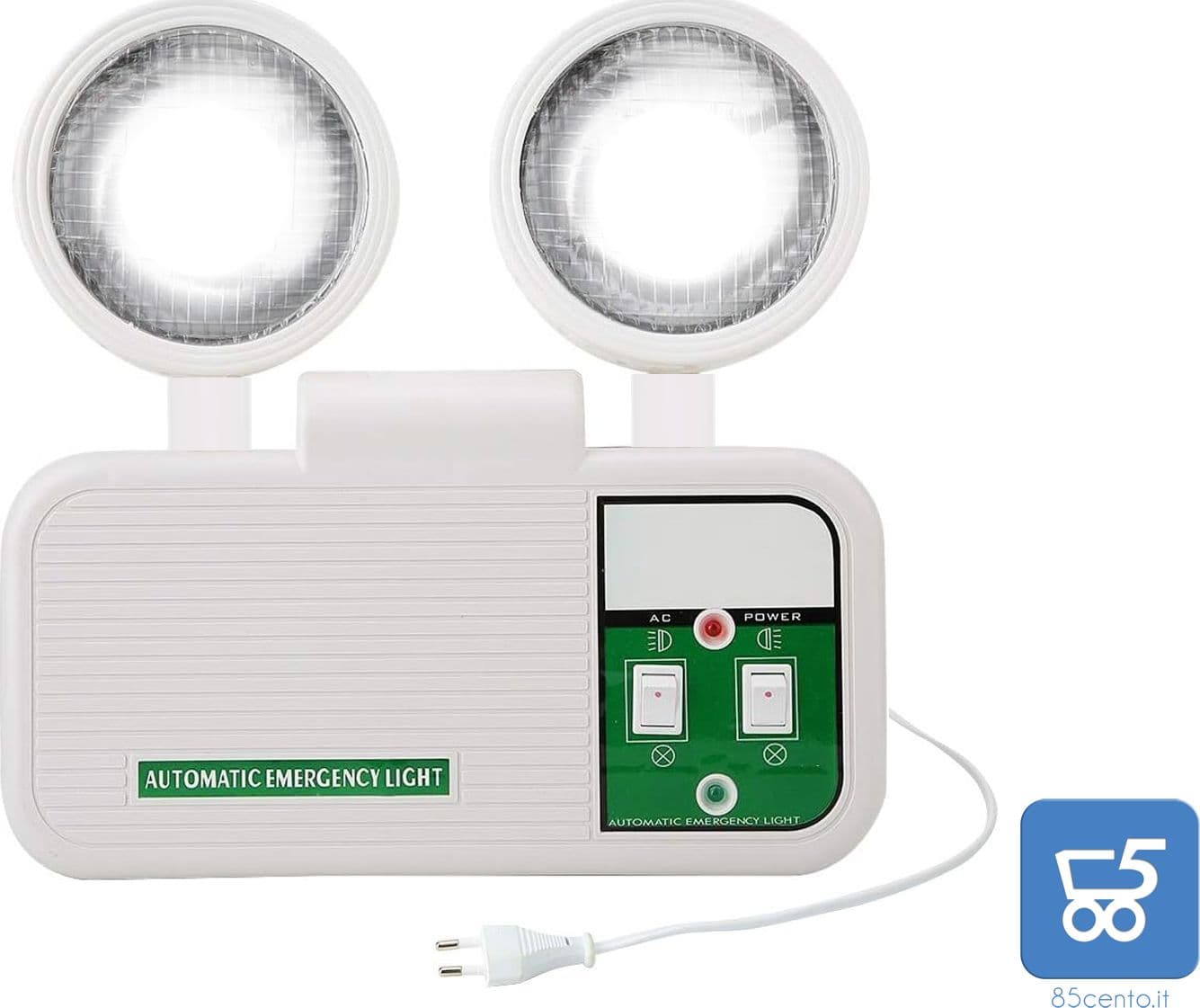 Lampada di Emergenza LED 2W Segnalatore Uscita di Sicurezza 110-220V Targa Luminosa Interna con Batteria Tampone - Ex-Demo –
