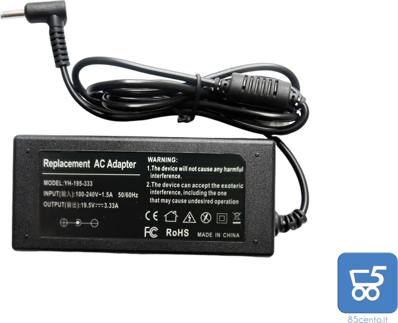 Alimentatore Compatibile HP 65W 19.5V 3.33A Spinotto Blu 4.5 x 3.0 Nuovo – elettronica