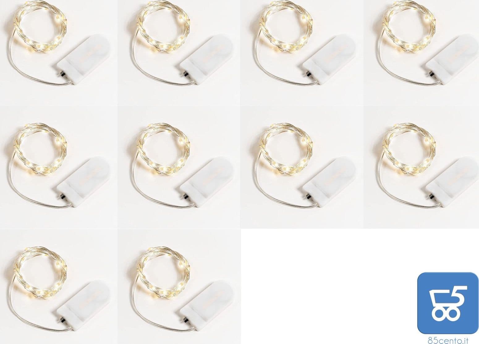 10 pz Filo Modellabile Luci Led Bianco Caldo 2 Mt a Batteria Con Interruttore per Feste Ricorrenze – gioiello