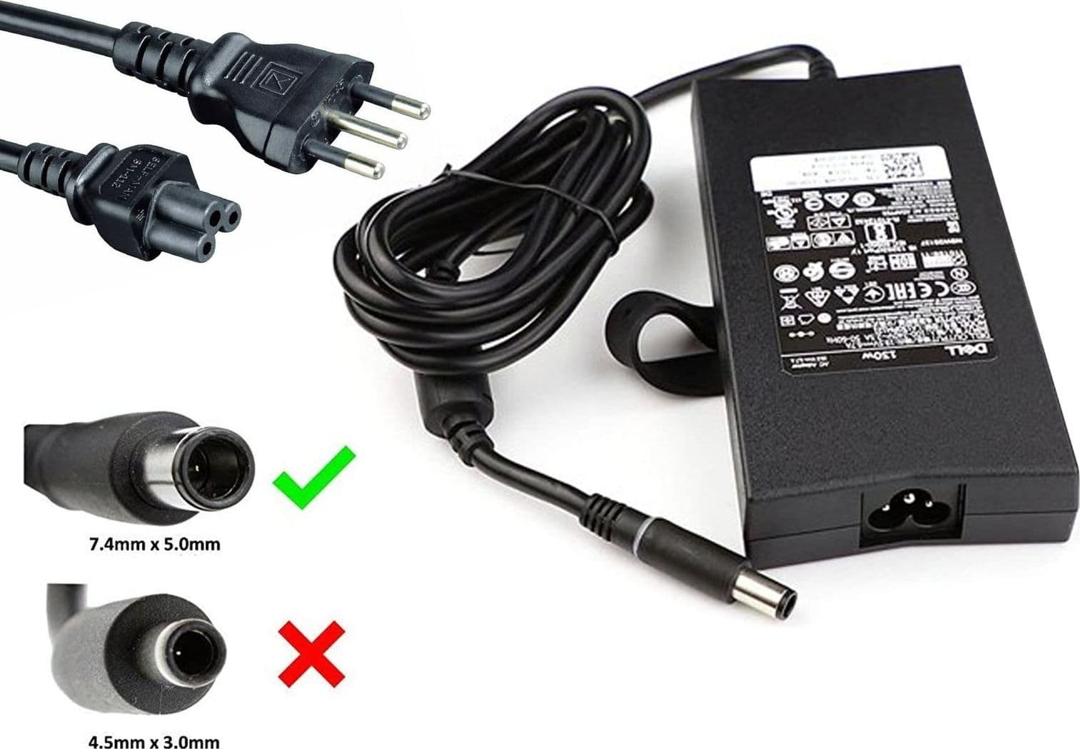 Alimentatore originale Dell 19,5V 130W 6,7A connettore tondo grande 7.4x5.0mm con cavo di alimentazione - Ricondizionato Premium - 3