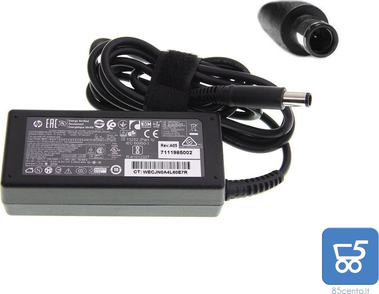 Alimentatore Caricatore Originale HP 65 W 19,5 V 3,33 A PPP019L-S Spinotto 5,0mm - 3