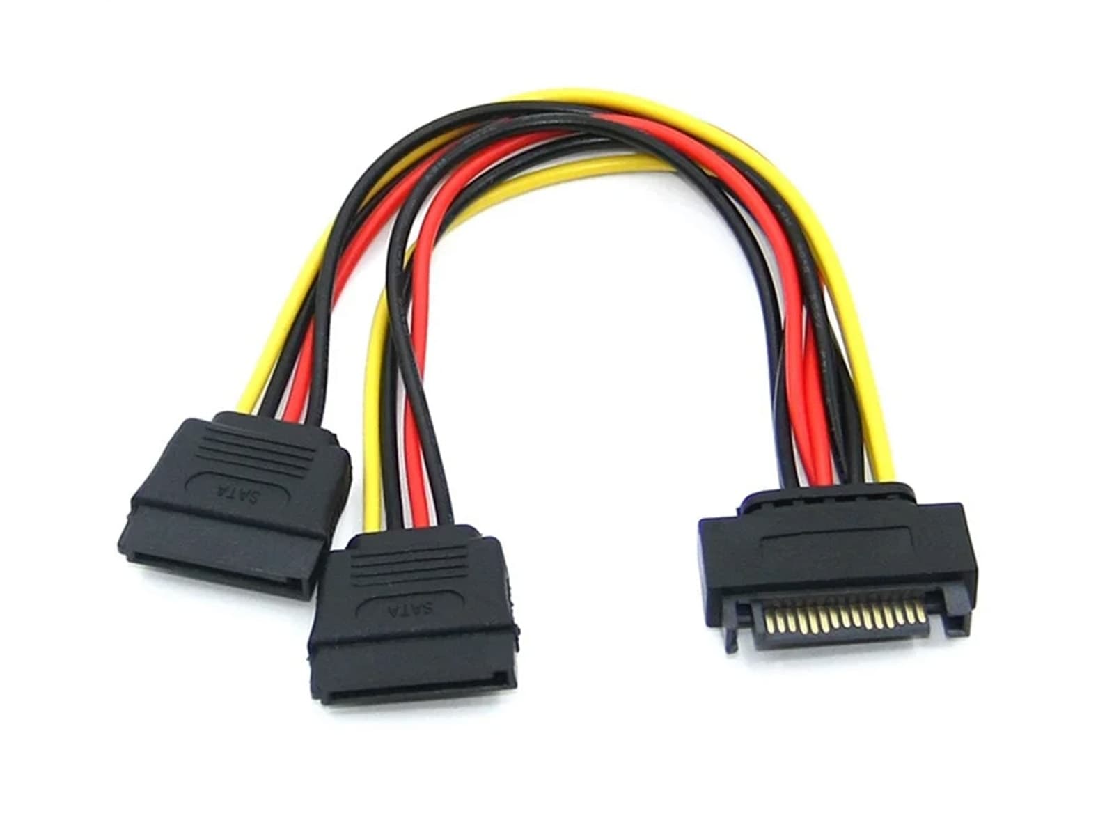 Cavo Sdoppiatore SATA Power Y 15 Pin SATA Maschio a Doppio Cavo di Alimentazione Femmina a 15 Pin  20CM per dischi HDD SSD –