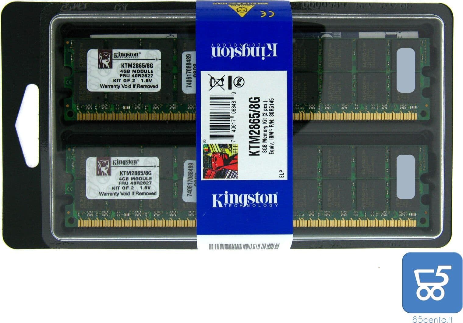 Ram per Server KTM2865/8G 8 GB (2x4 GB) PC2-3200 DDR2-400 240 PIN – Kingston – rosso