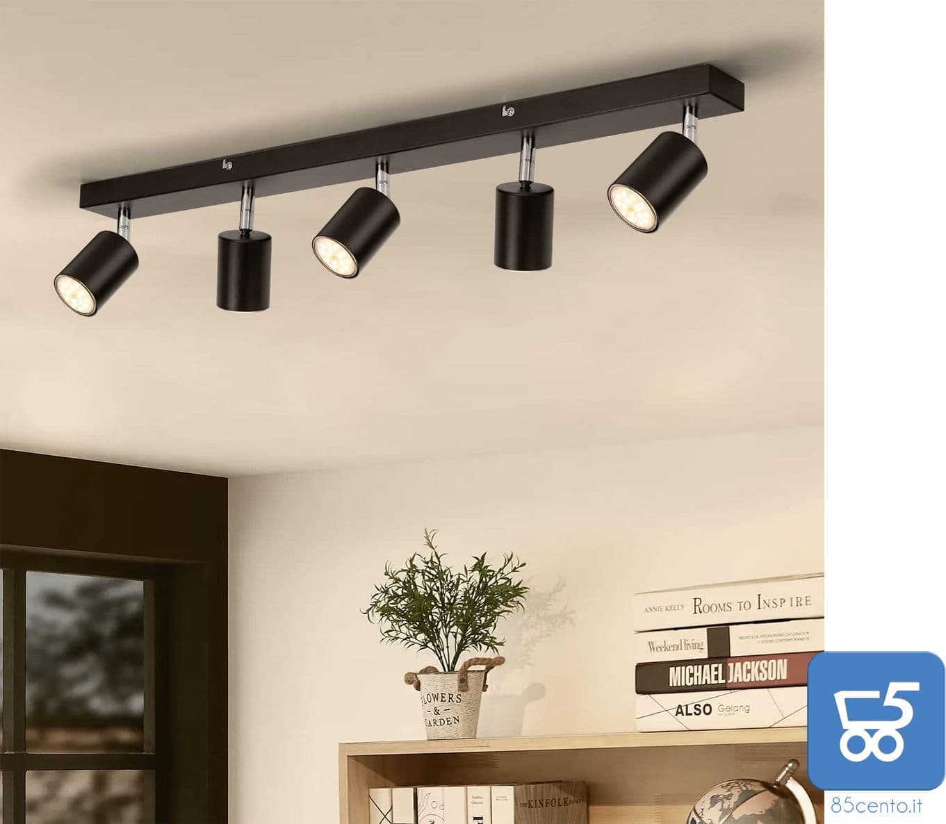 Lampada da Parete e Soffitto con 5 Lampadine GU10 2700K Bianco Caldo 550LM 6W – industriale
