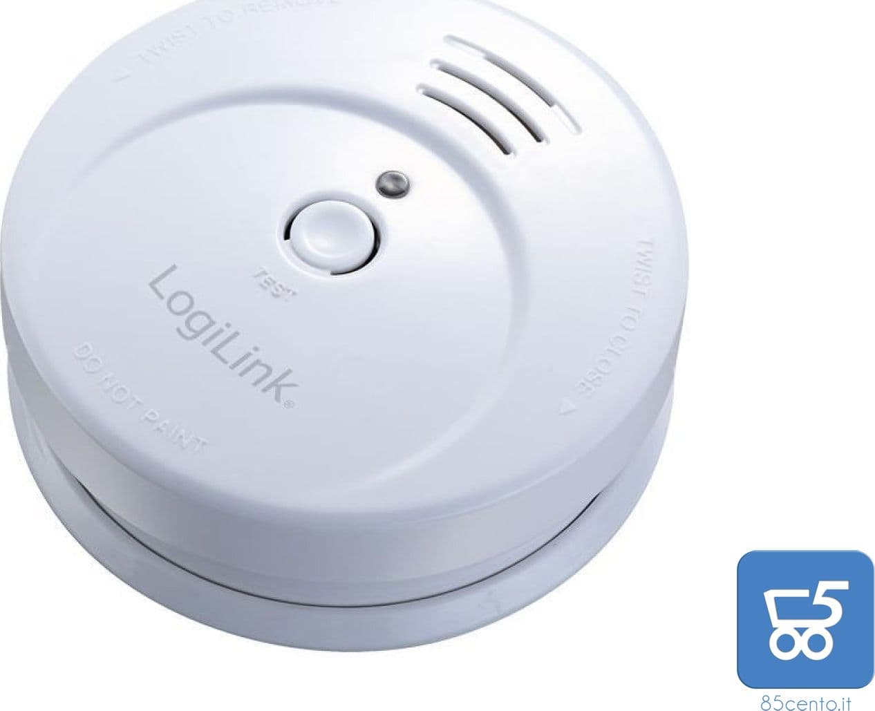 Rilevatore Di Fumo Ottico a Batteria con Sirena LED Lampeggiante Rosso a Muro o Soffitto – Logilink – bianco