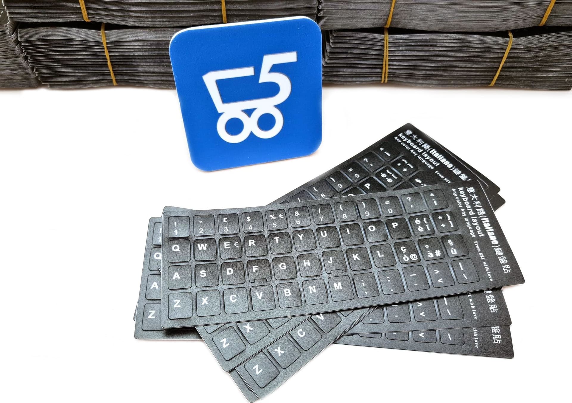Kit 6 Sticker adesivi universali per tastiera in lingua Italiana IT universale per ricondizionare Dell Lenovo Hp Fujitsu Asus Acer - 5