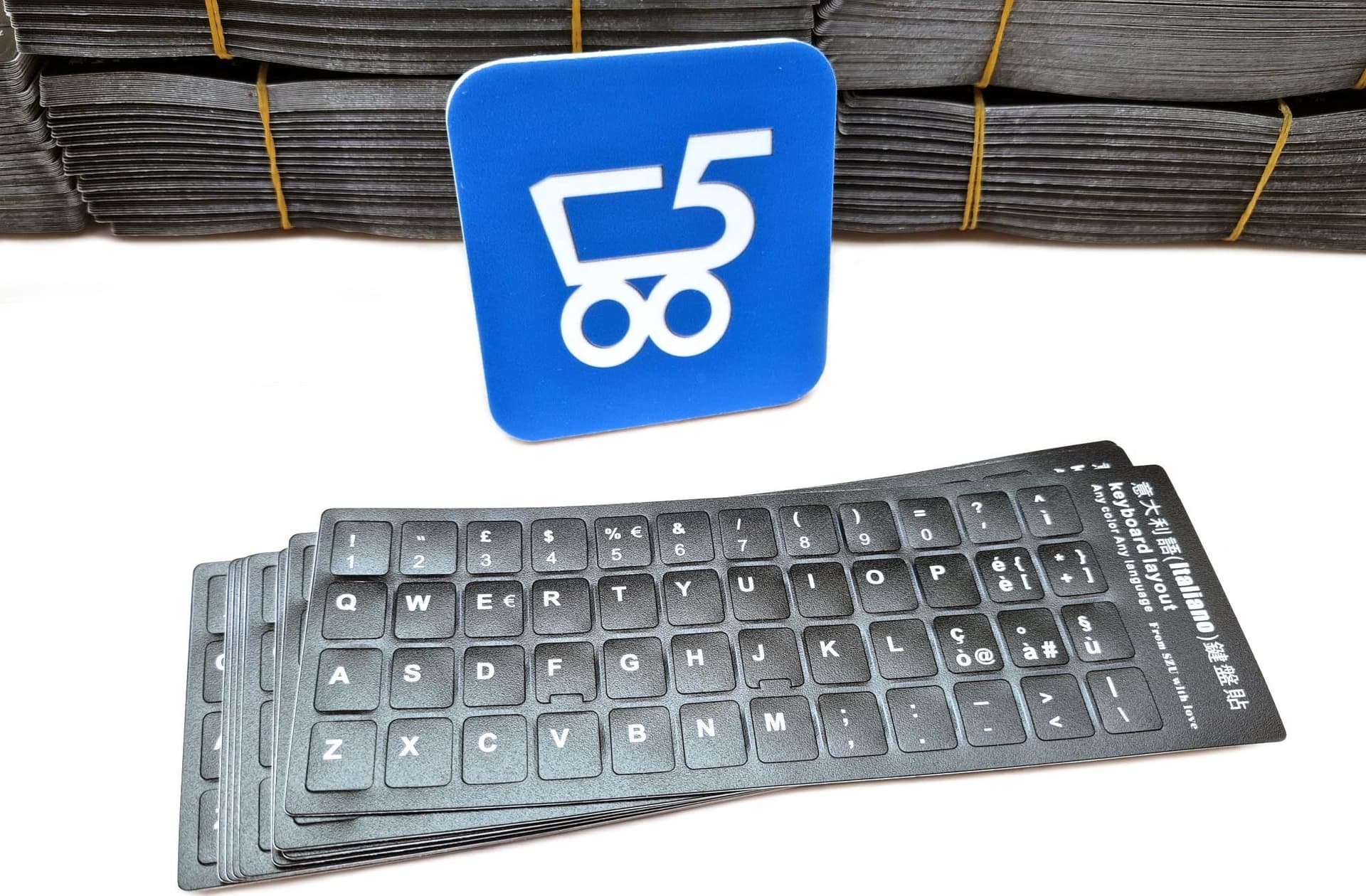 Set 12 Sticker adesivi universali per tastiera in lingua Italiana IT universale per ricondizionare Dell Lenovo Hp Fujitsu