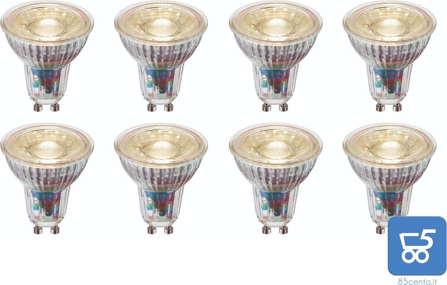 Set da 8 Lampadine LED GU10 5W 3000K Bianco Caldo AC220V Angolo 38° – lampada