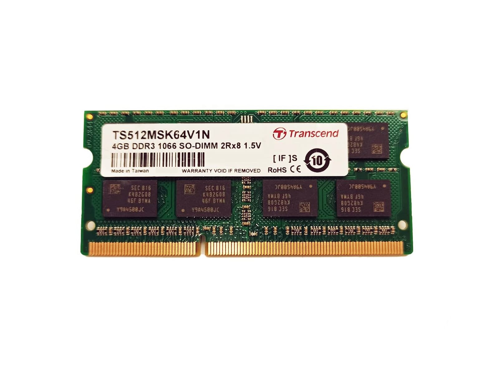 Transcend Memoria RAM 4 GB DDR3 1066 TS512MSK64V1H per portatili notebook – rosso