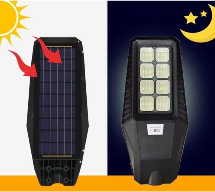 LAMPIONE 400W PANNELLO SOLARE INTEGRATO CREPUSCOLARE IP65 LUCE Fredda 130lm/w - 3