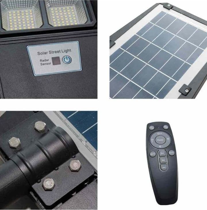 LAMPIONE 500W PANNELLO SOLARE INTEGRATO CREPUSCOLARE IP65 LUCE Fredda 130lm/w - 4