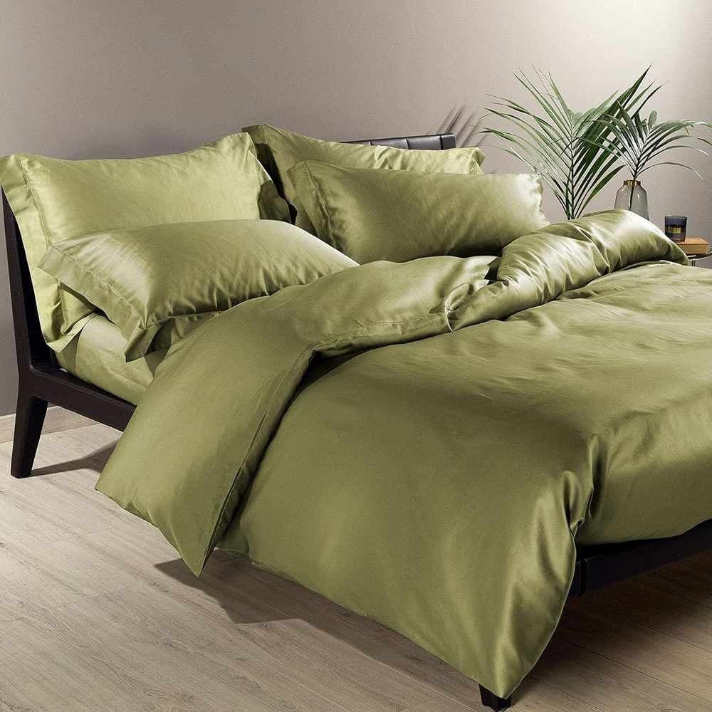 CALEFFI COMPLETO COPRIPIUMINO RASO DI COTONE  LETTO MATRIMONIALE TINTA UNITA VARI COLORI - 10
