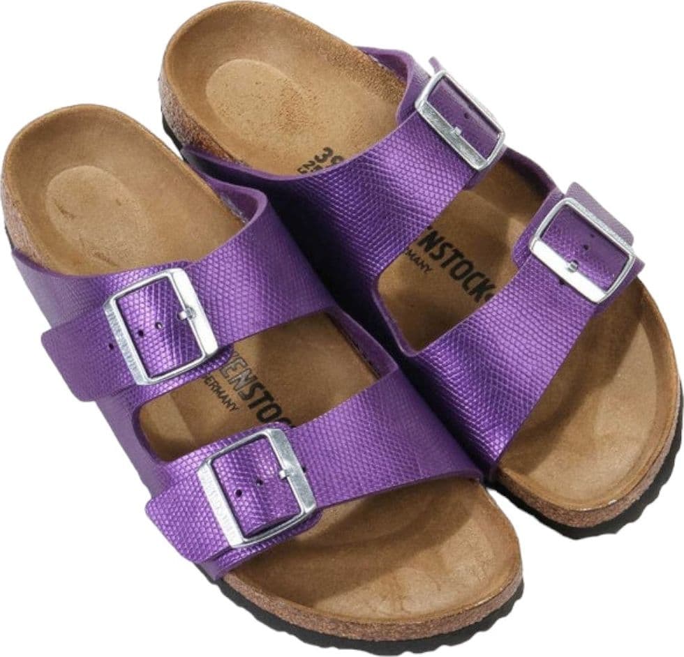 Birkenstock ciabatta Arizona hiny lizard acai, Birko Flor Embossed 1027765 Ciabatte Birkenstock