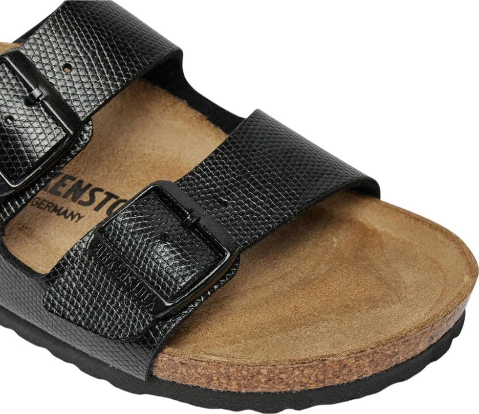 Birkenstock ciabatta Arizona hiny lizard black, Birko Flor Embossed 1027835 Ciabatte Birkenstock