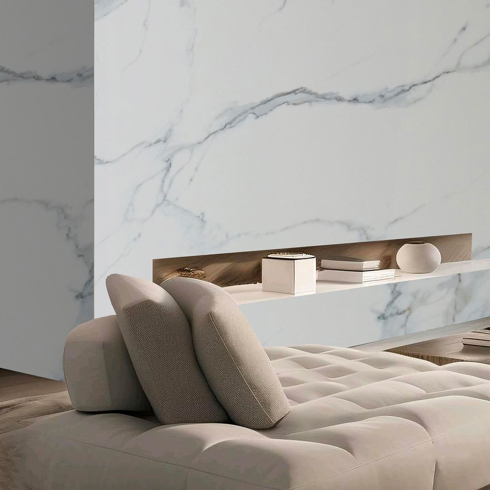 Pacco da n.4pz (2,9mq) Pannelli rivestimento in Polimeri Ultrarealistico effetto Marmo lucido 1220x600x4mm mod.POMPEI - Eternal Parquet
