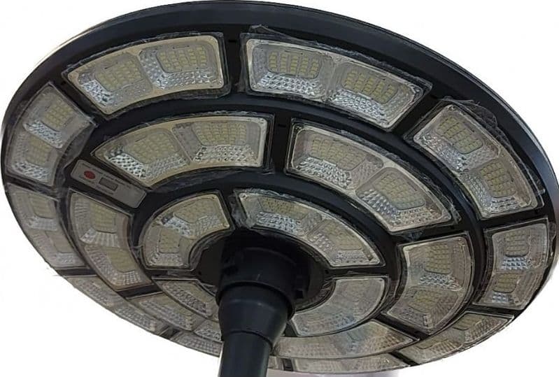LAMPIONE SOLARE LED UFO 3000W ESTERNO ROTONDO GIARDINO FARO LUCE FREDDA CREPUSCOLARE IP66 LM - 3