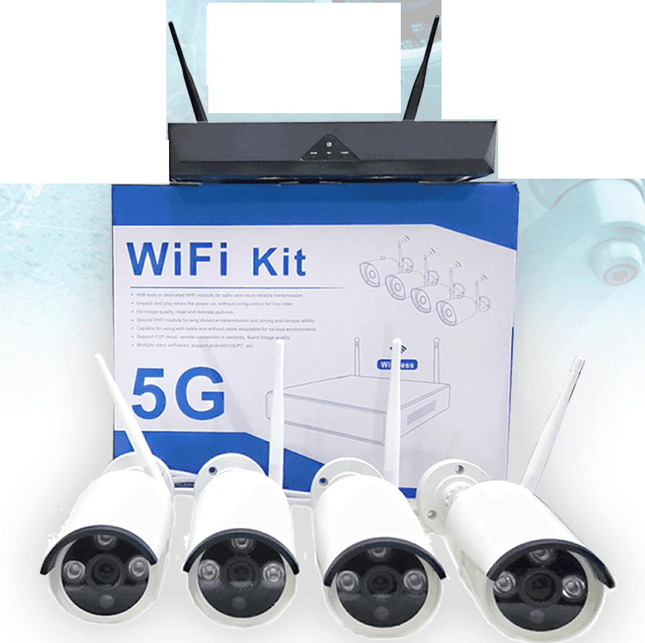 KIT 5G VIDEOSORVEGLIANZA 4 TELECAMERE WIRELESS FULL HD WIFI REMOTO IP LAN NVR - 3