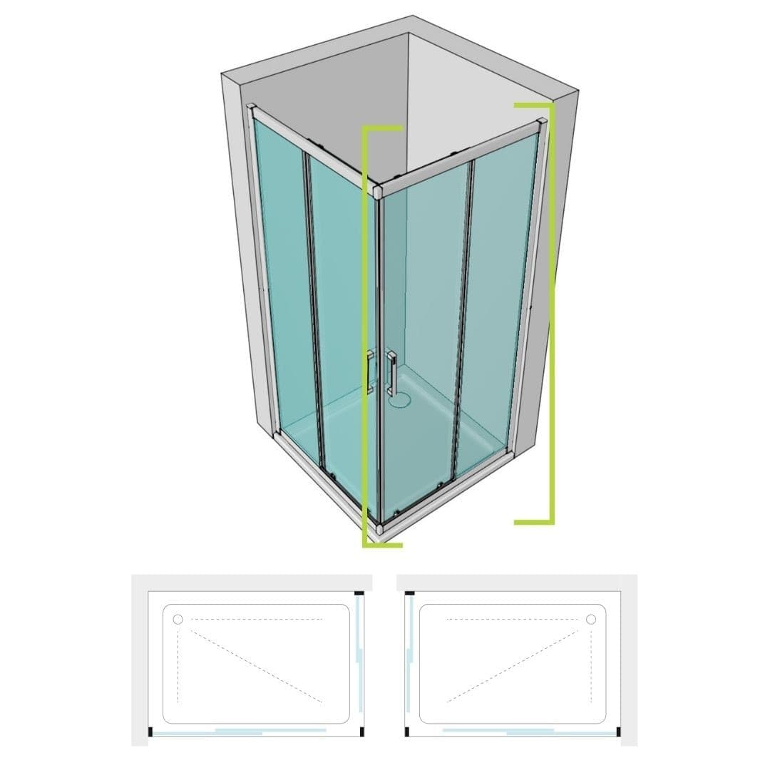 Lato Porta Box Doccia Angolare Nicchia Dafne Cristallo 6 mm 130 cm trasparente - 2