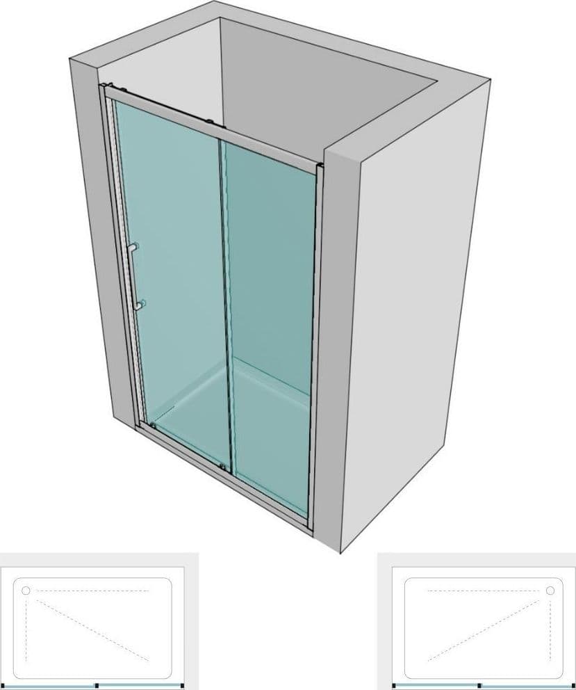 Lato Porta Box Doccia Angolare Nicchia Dafne Cristallo 6 mm 130 cm Stampato - 2