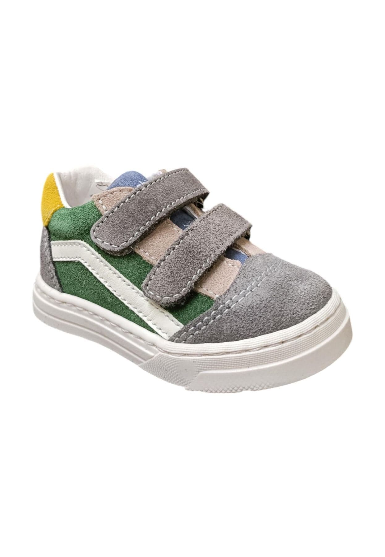 Scarpe sneakers Unisex bambini balocchi MINI  grigio-verdone-giallo-bianco velcro in Ballerine Scarpetteria Gica - Trani, commercioVirtuoso.it