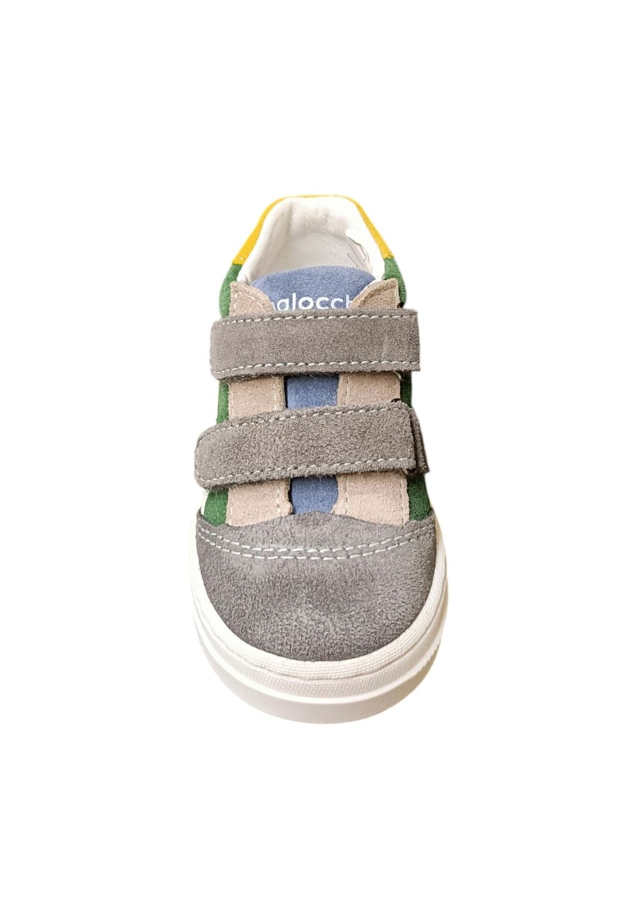 Scarpe sneakers Unisex bambini balocchi MINI  grigio-verdone-giallo-bianco velcro in Ballerine Scarpetteria Gica - Trani, commercioVirtuoso.it