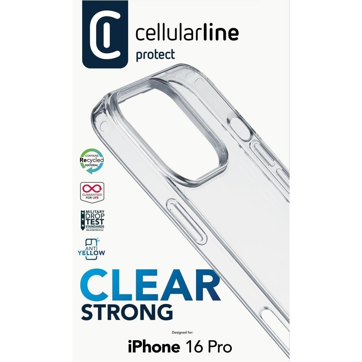 cover iphone 16 pro max trasparenterigida con bordi in gomma per  un’elevata protezione dello smartphone. - 3