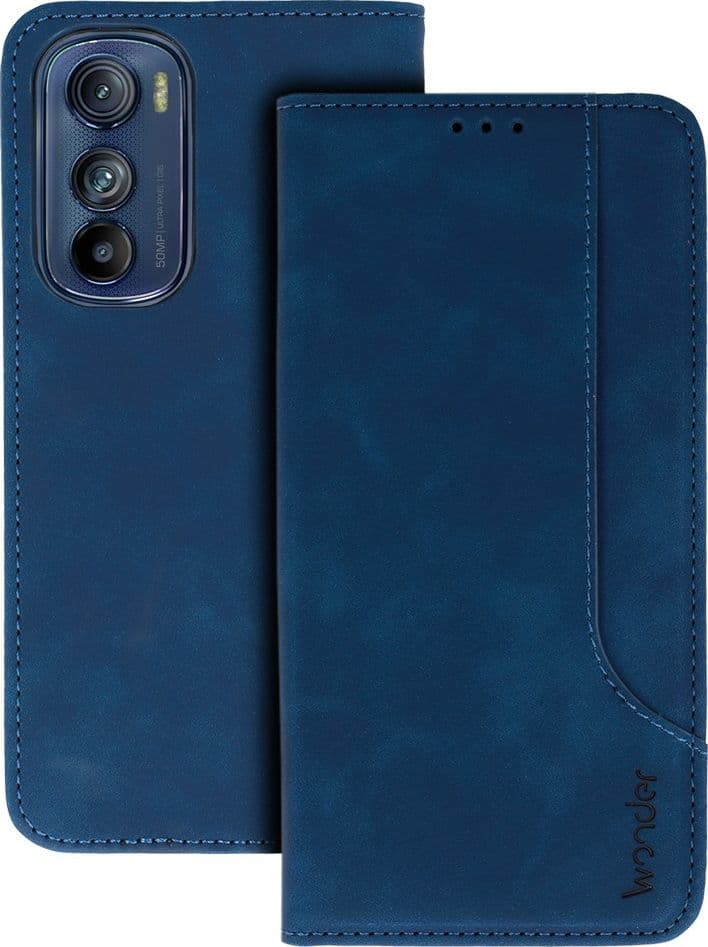 custodia a libro samsung a54 con porta carte di credito chiusura magnetica blu